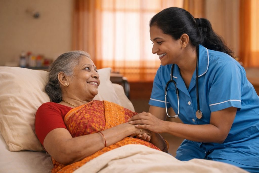 Palliative care and end-of-life comfort care at John Bosco elder care facility Chennai